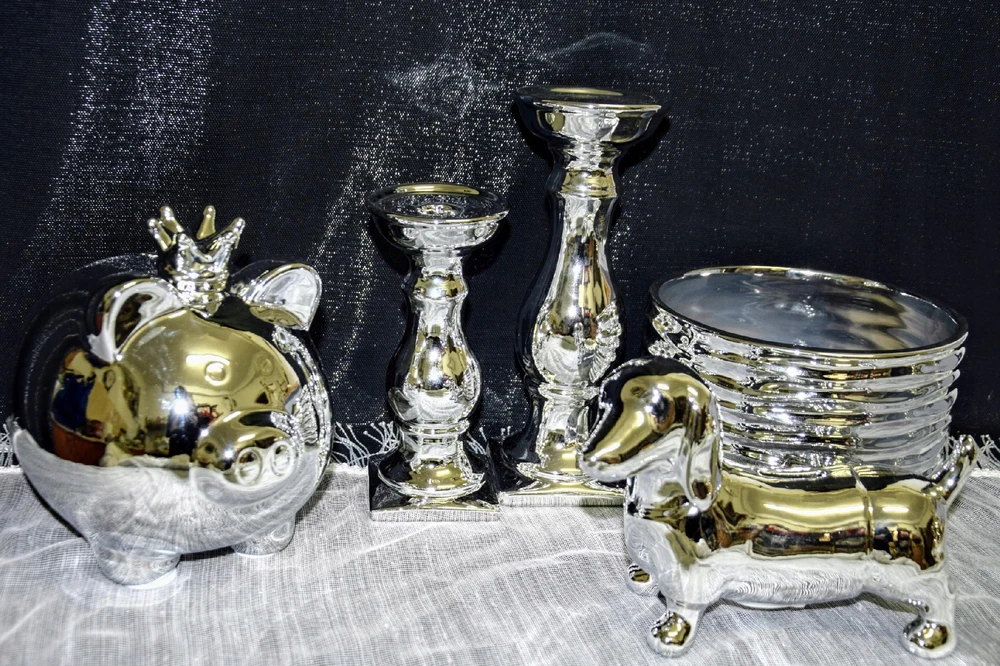 Ewax SKARBONKA JAMNIK Sidabrinis CERAMICZNY PIES