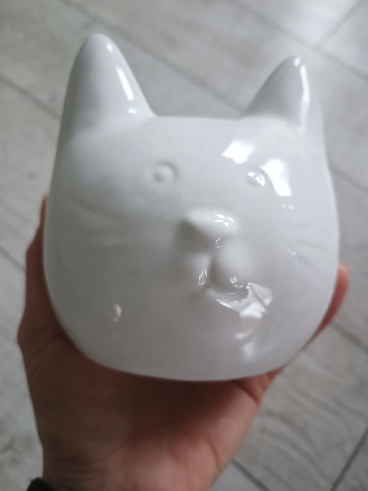 Ewax Skarbonka kot balta keramikinė 12 cm