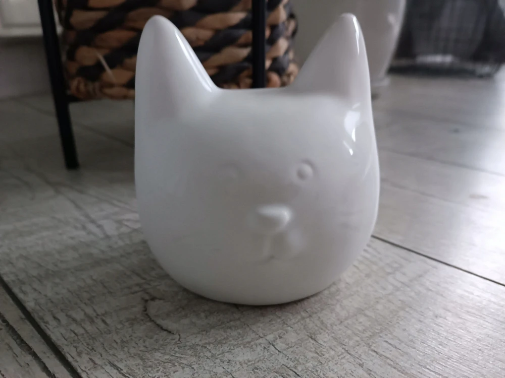 Ewax Skarbonka kot balta keramikinė 12 cm