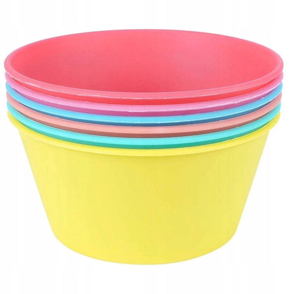 Excellent Houseware Plastikiniai dubenėlių rinkinys 6 vnt. 12,5 cm, 400 ml
