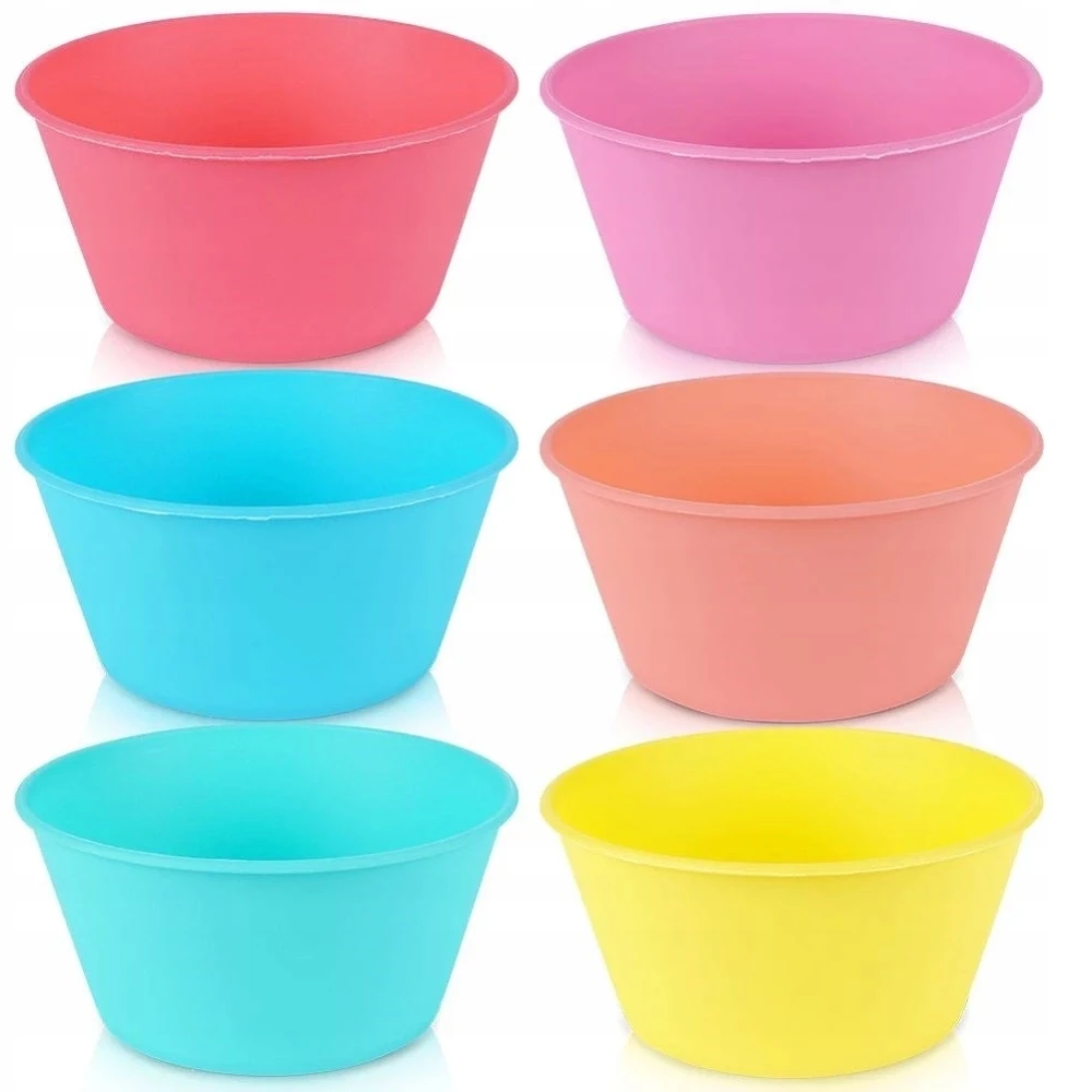 Excellent Houseware Plastikiniai dubenėlių rinkinys 6 vnt. 12,5 cm, 400 ml