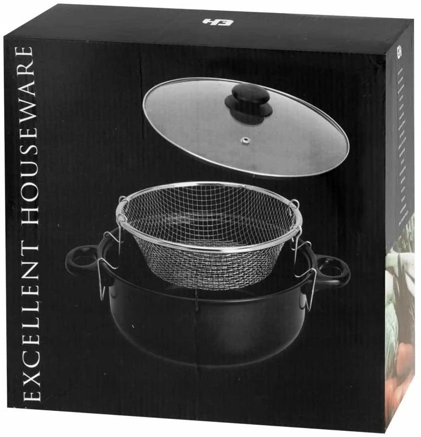 Excellent Houseware Kepimo puodas su stikliniu dangčiu, 26cm
