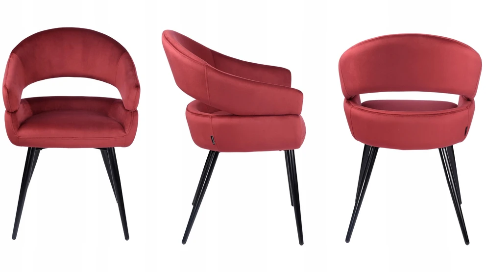 Exito Design Bordo spalvos minkšta kėdė svetainei su spyruoklėmis sėdynėje - OVIO