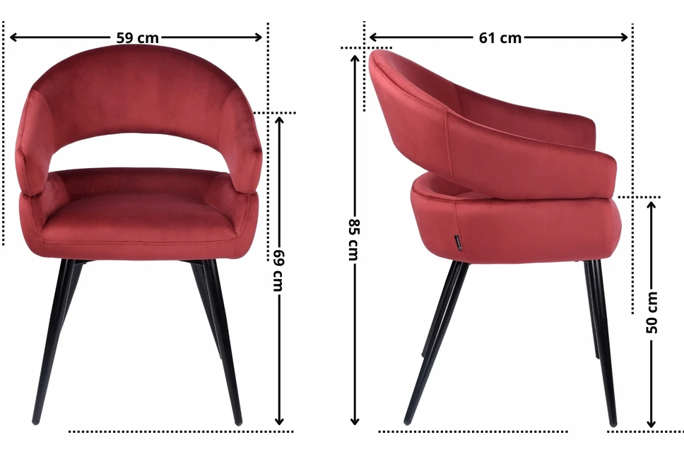 Exito Design Bordo spalvos minkšta kėdė svetainei su spyruoklėmis sėdynėje - OVIO