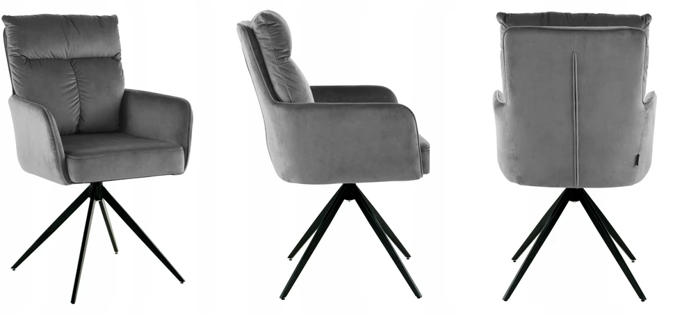 Exito Design Eldo – pilkas, apmuštas, besisukantis biuro kėdė