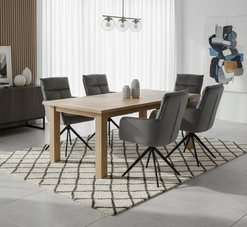 Exito Design Eldo – pilkas, apmuštas, besisukantis biuro kėdė