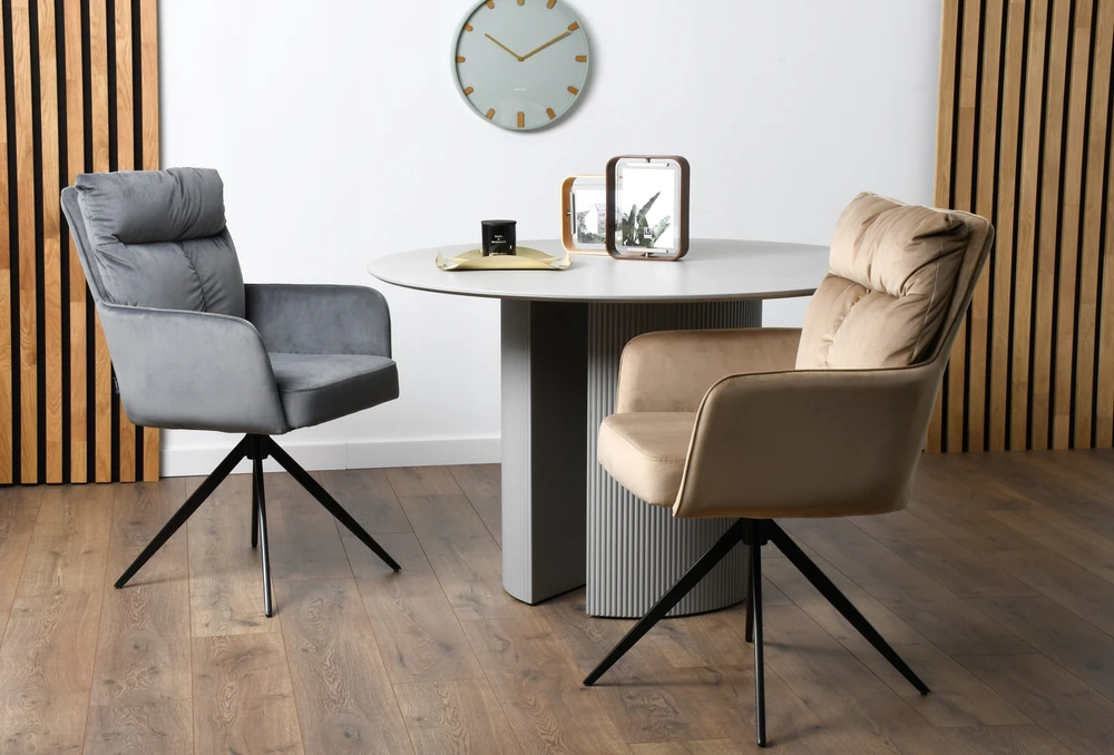 Exito Design Eldo – pilkas, apmuštas, besisukantis biuro kėdė