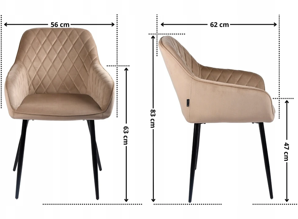 Exito Design Glamour aksominės smėlio spalvos dygsniuota kėdė tualetiniam stalui ir svetainei, palėpėje - RELLO