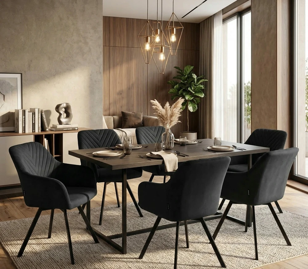 Exito Design Juodas veliūrinis sukamasis krėslas Panko 2 – stilius ir komfortas