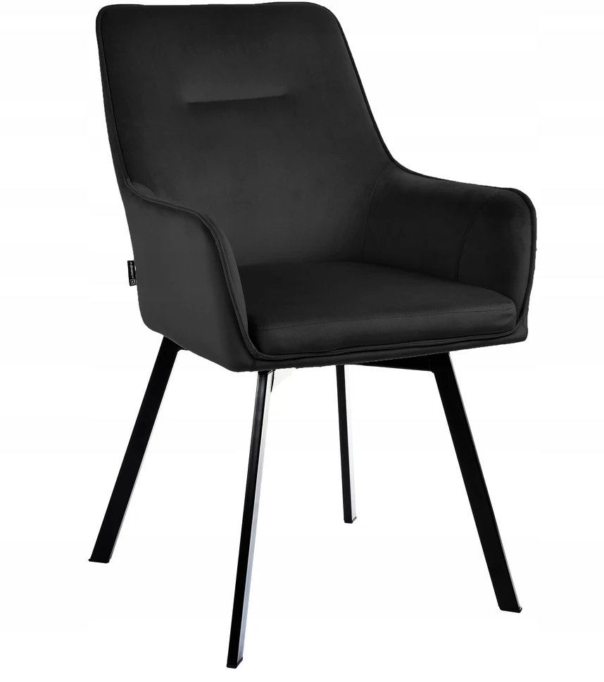 Exito Design Juodo aksomo pasukama kėdė svetainei, valgomajam, virtuvei ir SWEN rašomajam stalui