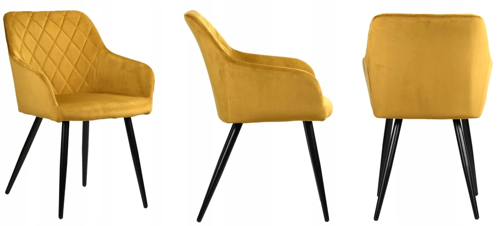 Exito Design Minkšta aksominė kario kėdė svetainei, valgomajam ir virtuvei - MILTON