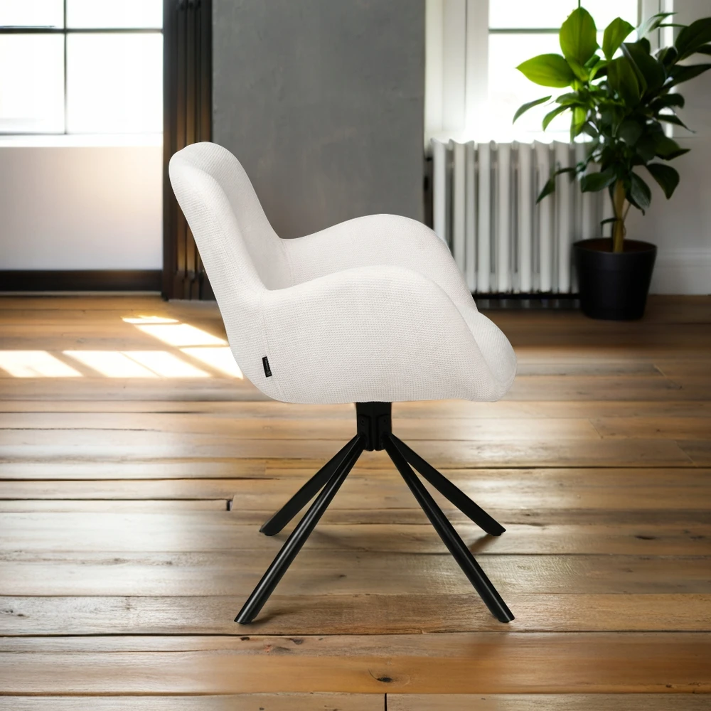Exito Design Minkšta ekru pasukama kėdė svetainei, valgomajam, moderniam biurui MARKO