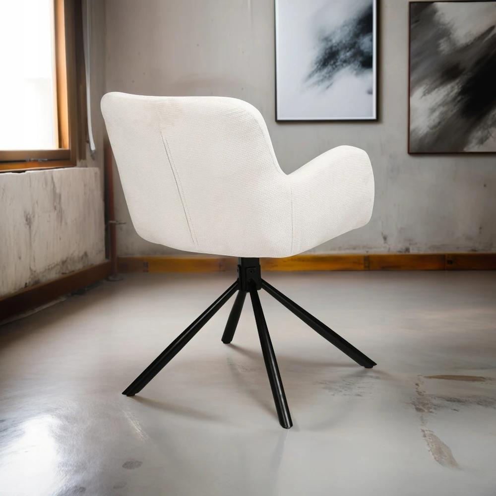 Exito Design Minkšta ekru pasukama kėdė svetainei, valgomajam, moderniam biurui MARKO