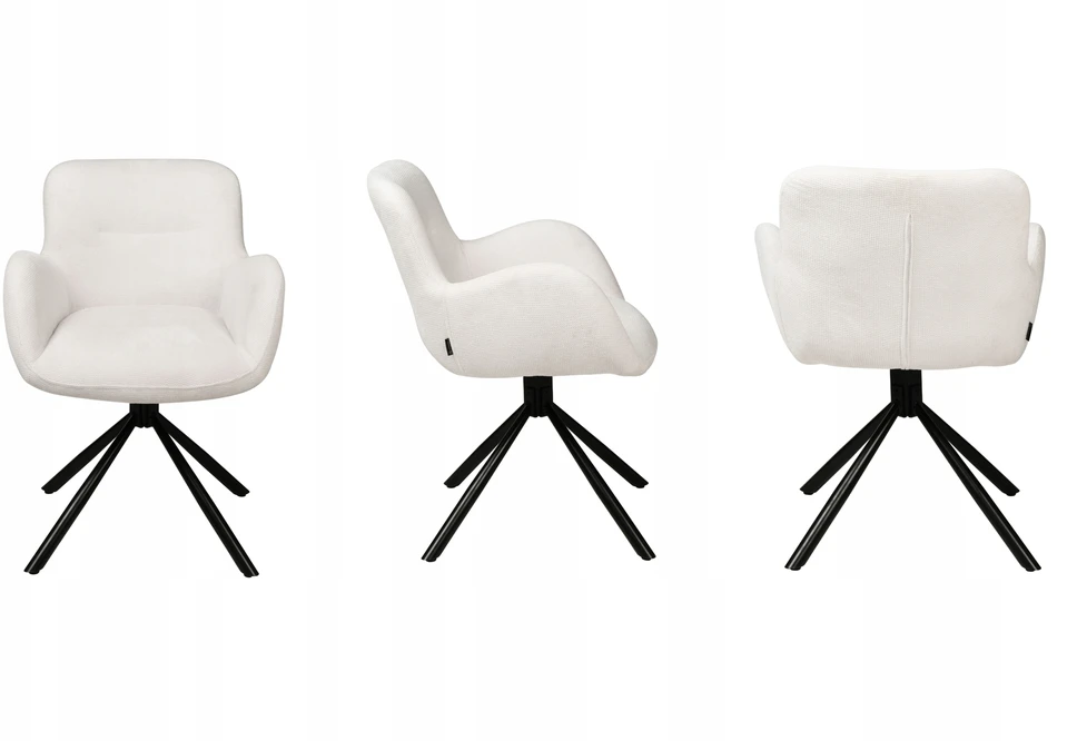 Exito Design Minkšta ekru pasukama kėdė svetainei, valgomajam, moderniam biurui MARKO