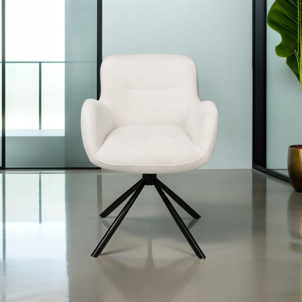 Exito Design Minkšta ekru pasukama kėdė svetainei, valgomajam, moderniam biurui MARKO
