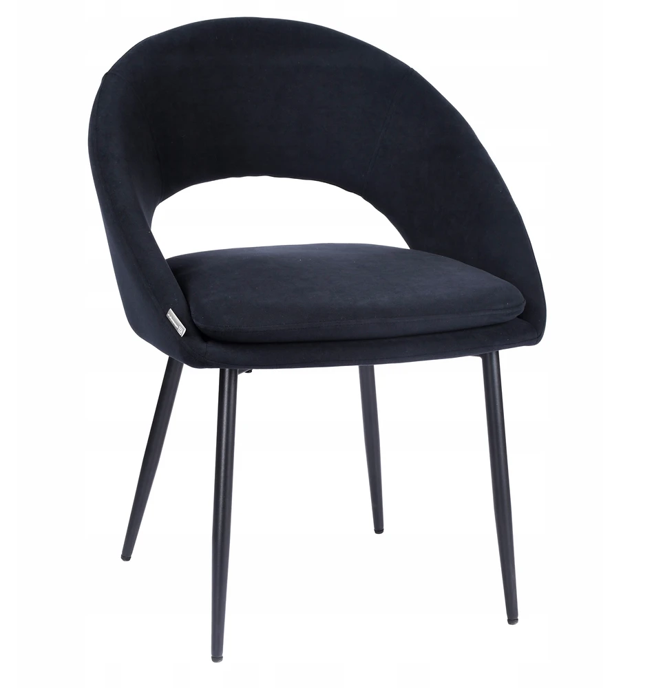 Exito Design Minkšta juodo aksomo kėdė svetainei, tualetiniam stalui, valgomajam - NILO