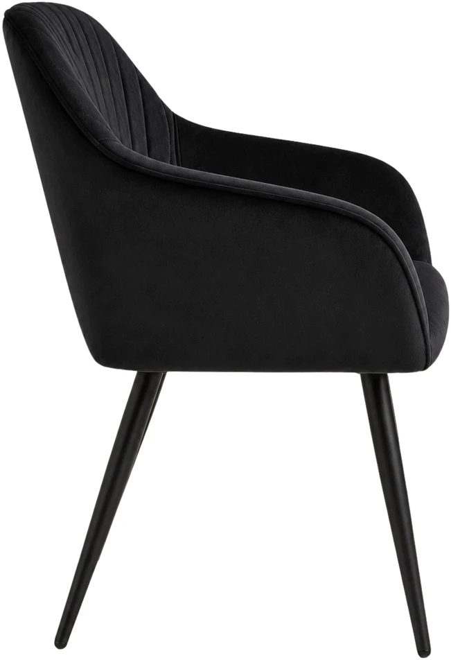Exito Design Minkšta juodo aksomo kėdė svetainei, valgomajam ir virtuvei MILTON 2