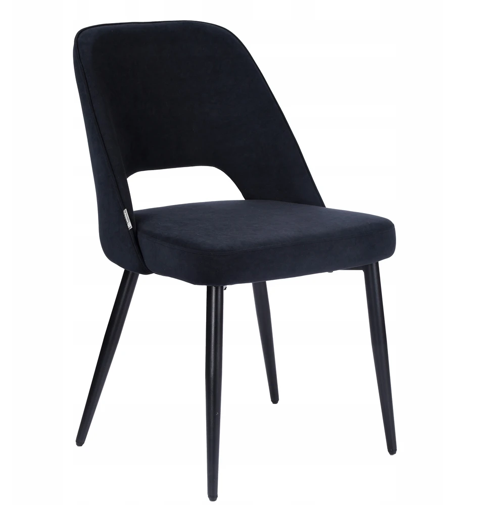 Exito Design Minkšta juodo aksomo kėdė svetainei, tualetiniam stalui, valgomajam - FERO