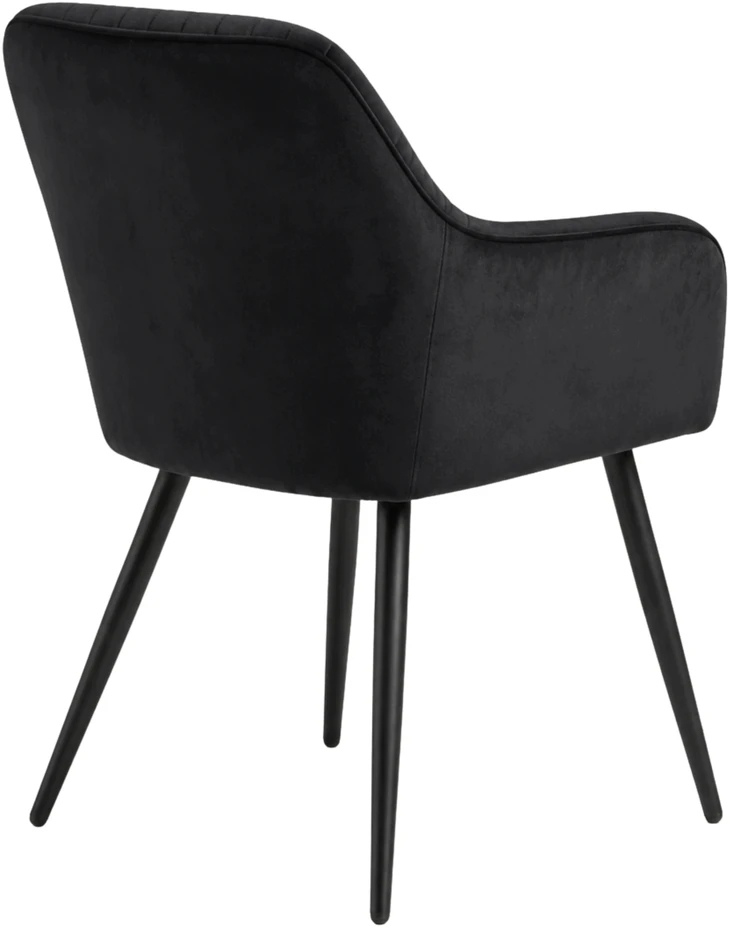 Exito Design Minkšta juodo aksomo kėdė svetainei, valgomajam ir virtuvei MILTON 2