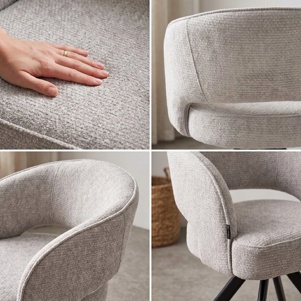 Exito Design Minkšta pasukama kėdė su pilkomis spyruoklėmis, skirta MELTON svetainei