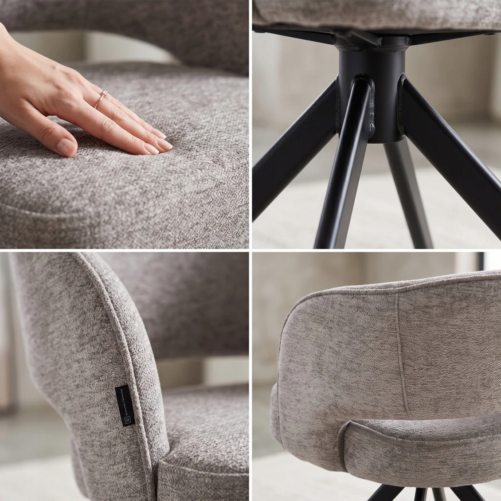 Exito Design Minkšta pasukama kėdė su smėlio spalvos spyruoklėmis, skirta MELTON svetainei