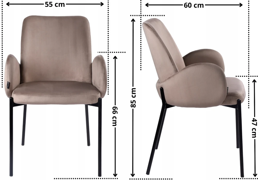 Exito Design Minkšta ruda kėdė svetainei, valgomajam ir virtuvei - šiuolaikiška GUSTO