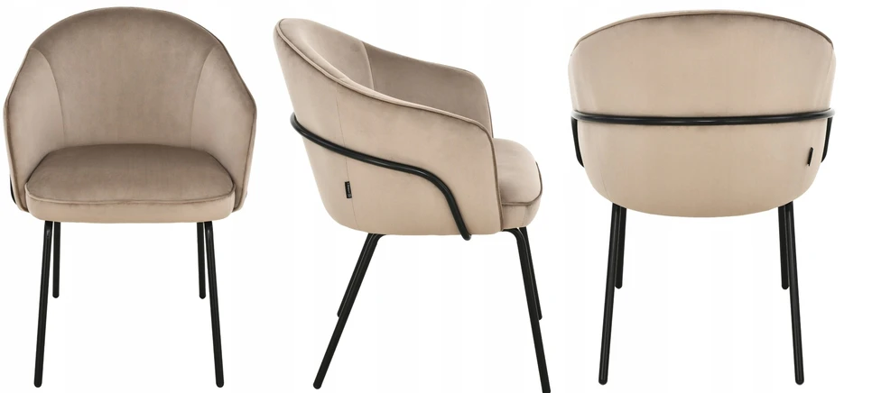 Exito Design Minkšta rudo aksomo kėdė svetainei, spyruoklės MIREA sėdynėje