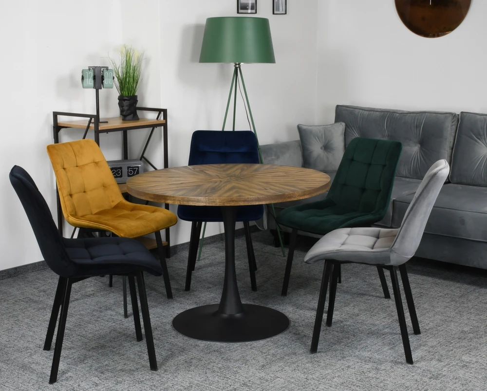 Exito Design Minkšta rudo aksomo kėdė svetainei, valgomajam ir virtuvei - TULUZA