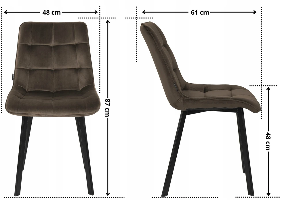 Exito Design Minkšta rudo aksomo kėdė svetainei, valgomajam ir virtuvei - TULUZA