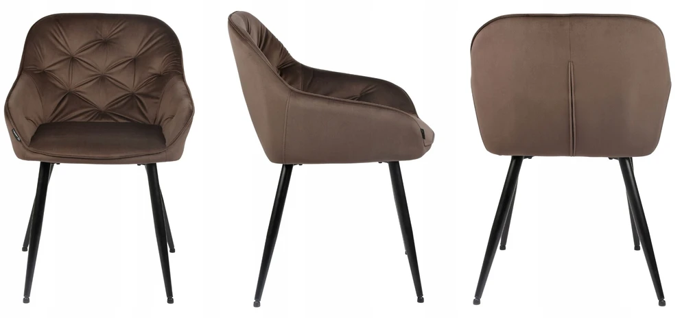 Exito Design Minkšta rudo aksomo kėdė svetainei, valgomajam ir virtuvei - LOREN