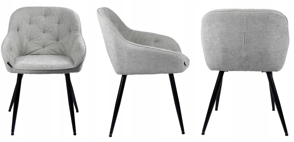 Exito Design Pilka minkšta kėdė svetainei, valgomajam ir moderniai virtuvei - LOREN