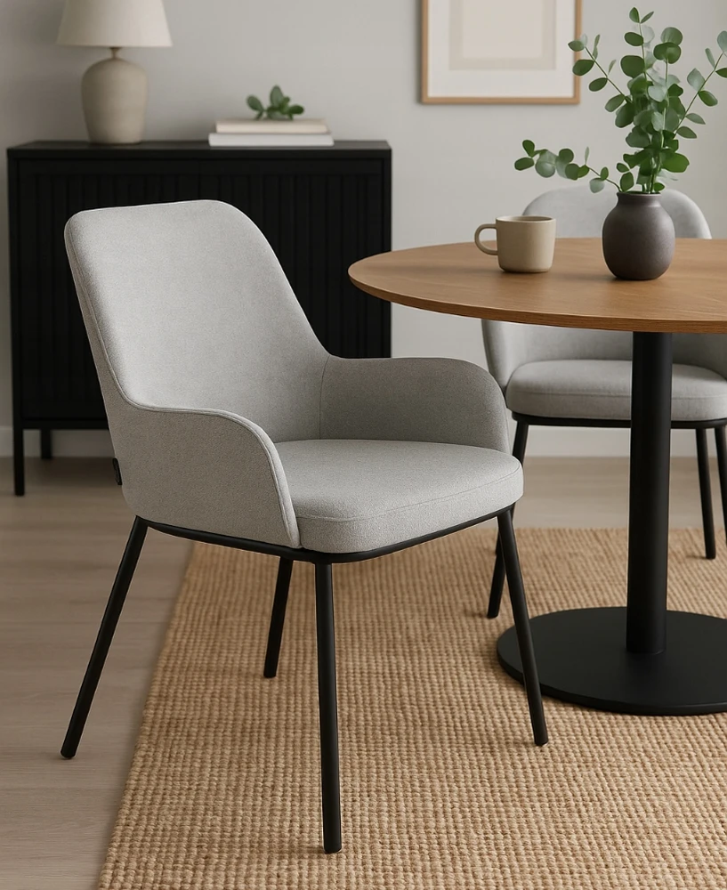 Exito Design Pilka minkšta kėdė svetainei, valgomajam ir virtuvei - modernus SANTO