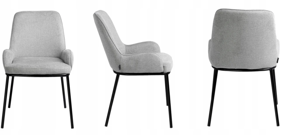 Exito Design Pilka minkšta kėdė svetainei, valgomajam ir virtuvei - modernus SANTO