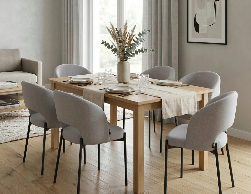 Exito Design Pilka minkšta kėdė svetainei, valgomajam ir moderniai virtuvei - SIENA