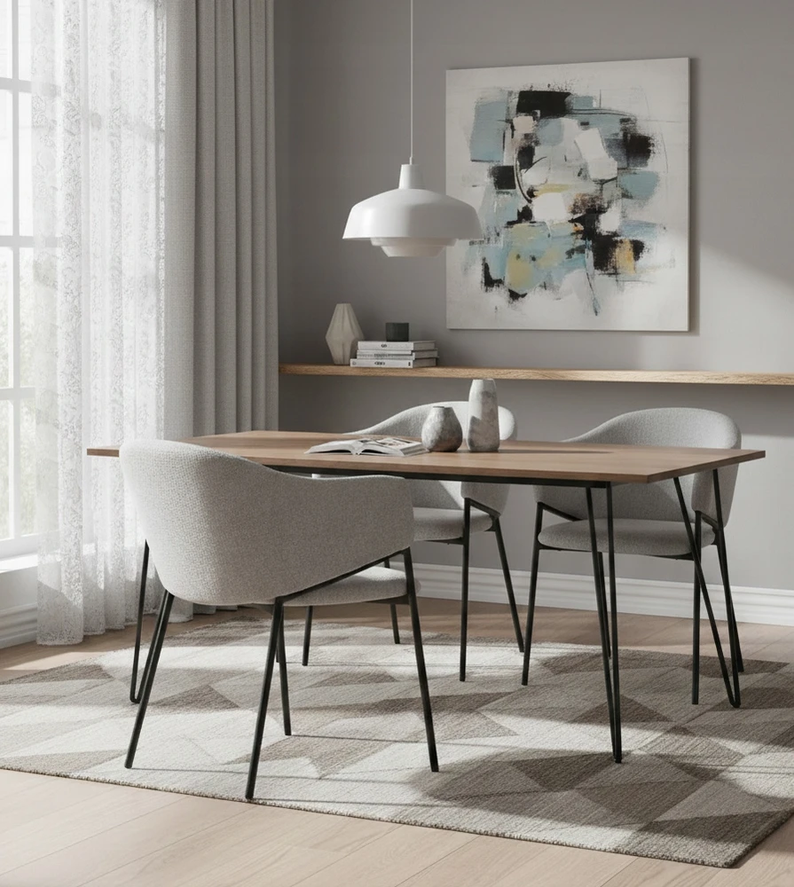 Exito Design Pilka minkšta kėdė svetainei, valgomajam ir virtuvei - moderni ARGOS