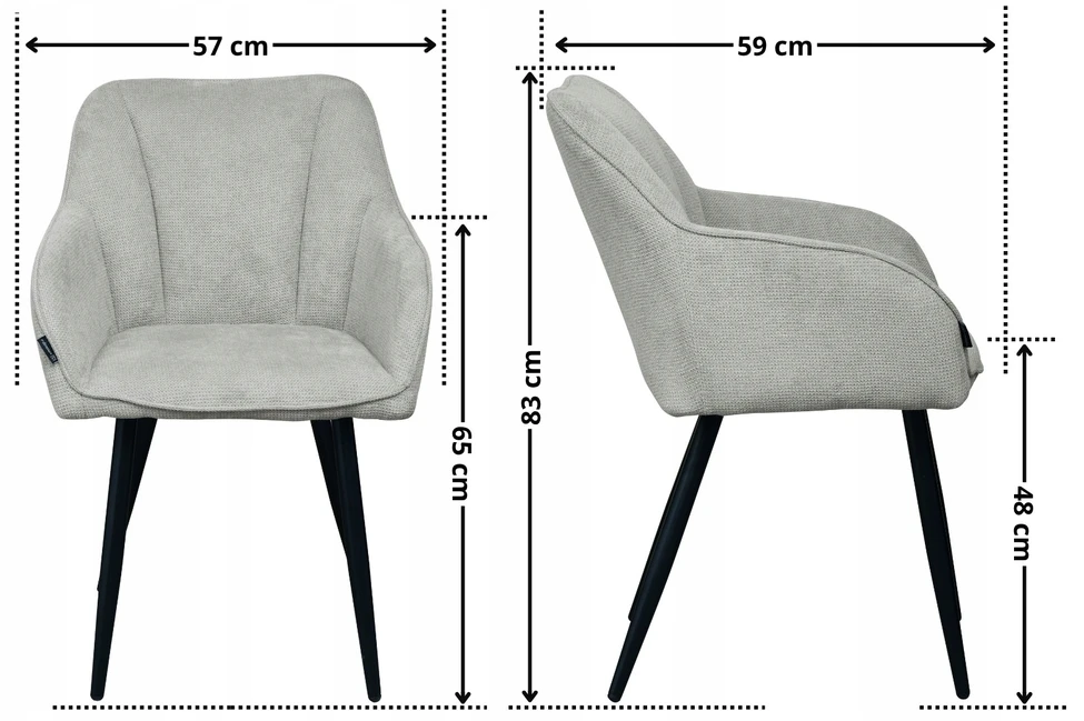 Exito Design Pilka minkšta kėdė svetainei, valgomajam ir virtuvei – šiuolaikiška ELMO