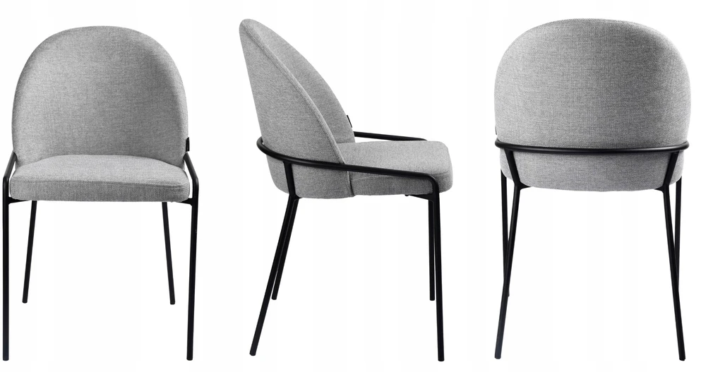 Exito Design Pilka minkšta kėdė svetainei, valgomajam ir virtuvei - modernus KIVO