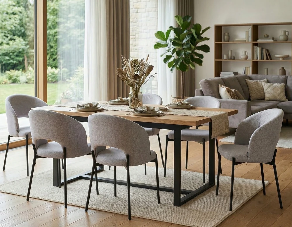 Exito Design Pilka minkšta kėdė svetainei, valgomajam ir moderniai virtuvei - SIENA