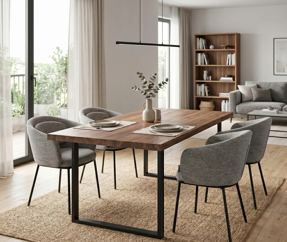 Exito Design Pilka minkšta kėdė svetainei, valgomajam ir moderniai virtuvei - BLUMO
