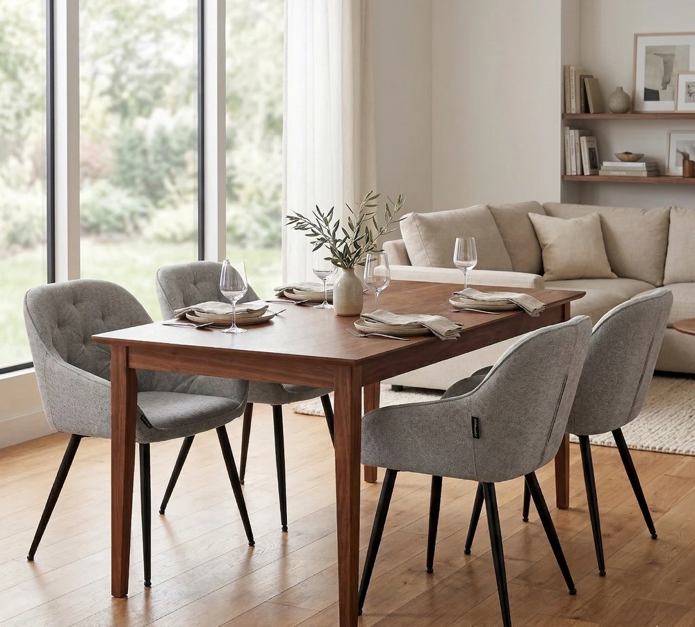 Exito Design Pilka minkšta kėdė svetainei, valgomajam ir moderniai virtuvei - LOREN