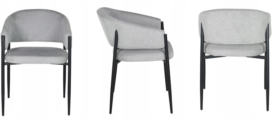 Exito Design Pilka minkšta kėdė svetainei, valgomajam ir virtuvei - moderni SARANO