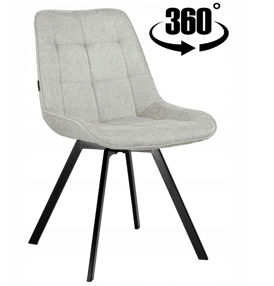Exito Design Pilka minkšta pasukama kėdė svetainei, valgomajam, virtuvei, LAPO rašomiesiems stalams