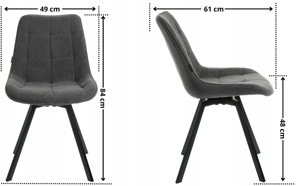 Exito Design Pilka minkšta pasukama kėdė svetainei, virtuvei, valgomajam, LAPO biurui