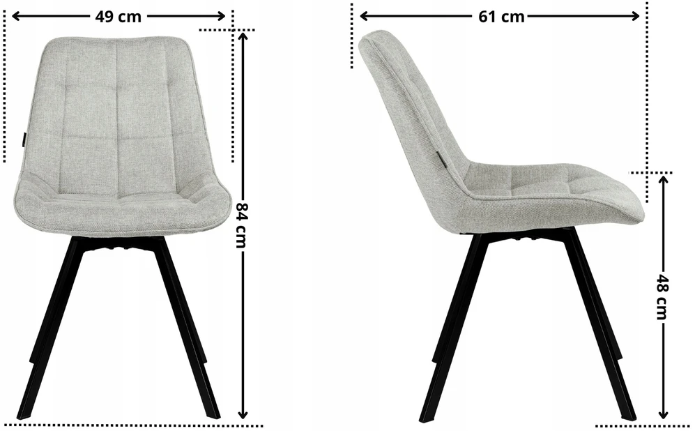 Exito Design Pilka minkšta pasukama kėdė svetainei, valgomajam, virtuvei, LAPO rašomiesiems stalams