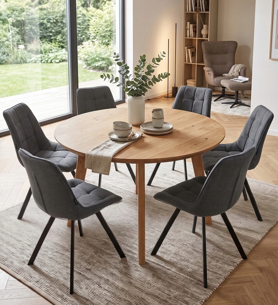 Exito Design Pilka minkšta pasukama kėdė svetainei, virtuvei, valgomajam, LAPO biurui