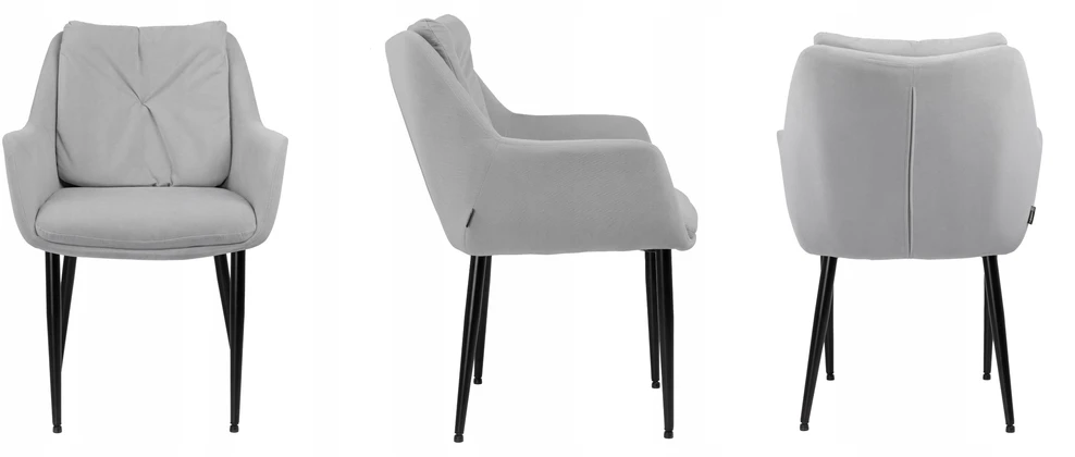 Exito Design Pilkas minkštas krėslas Alex - stilius ir patogumas jūsų namams