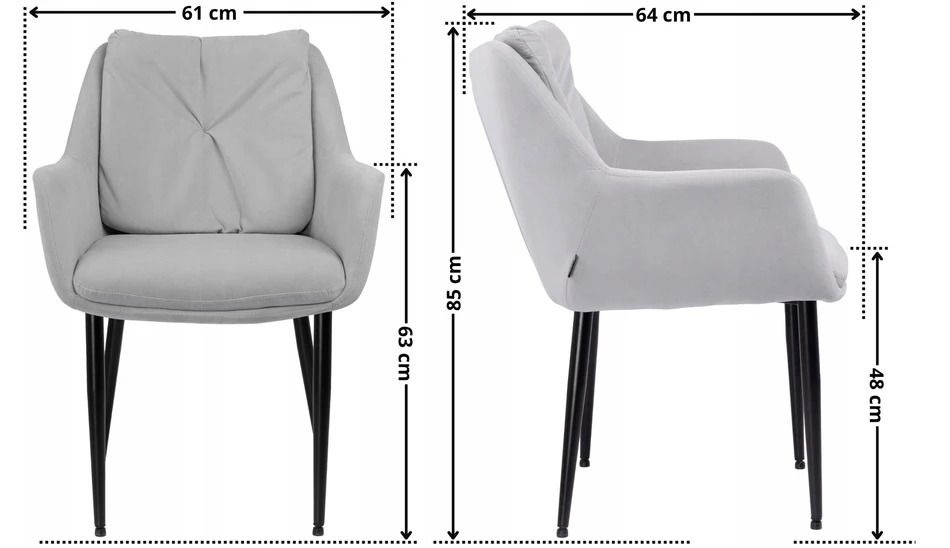 Exito Design Pilkas minkštas krėslas Alex - stilius ir patogumas jūsų namams