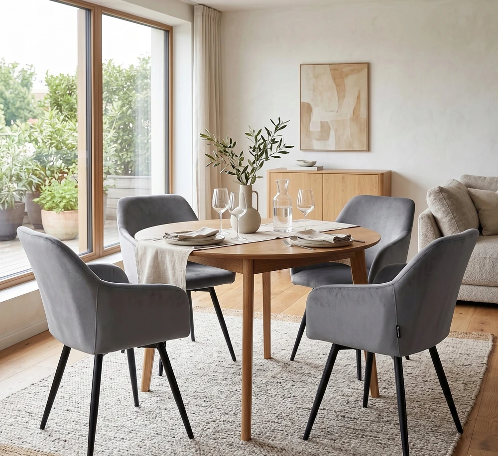 Exito Design Pilko aksomo minkšta pasukama kėdė svetainei, valgomajam, ESMO virtuvei
