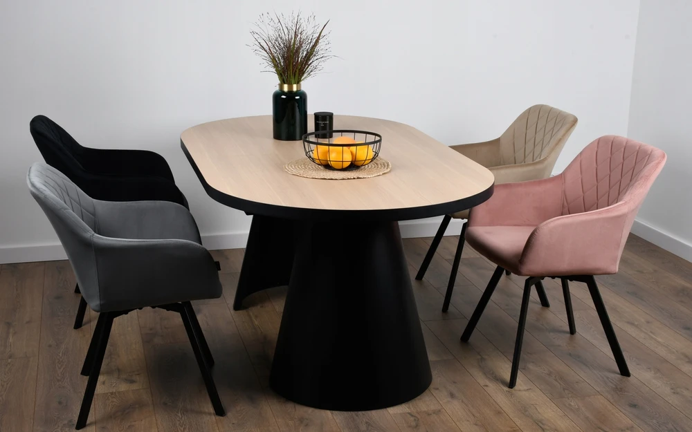 Exito Design Pilko aksomo minkšta pasukama kėdė svetainei, valgomajam, PANKO biurui
