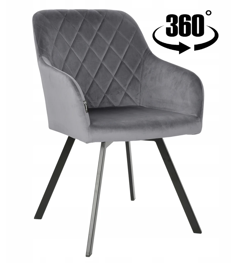 Exito Design Pilko aksomo minkšta pasukama kėdė svetainei, valgomajam, PANKO biurui